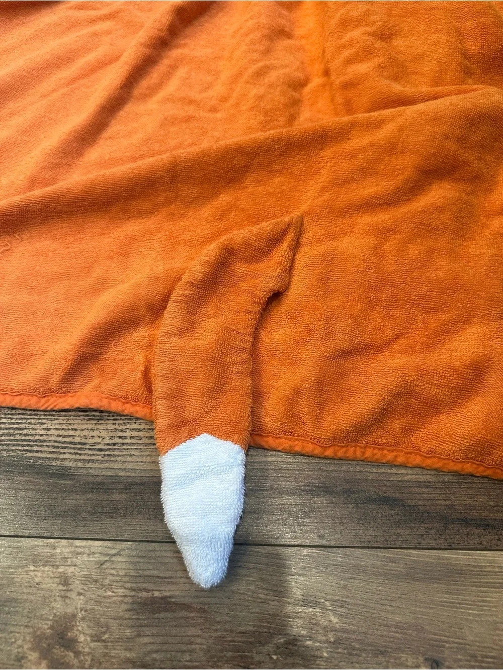 Fox Hooded Baby and Toddler Towels in Orange and Cream 100% Cotton